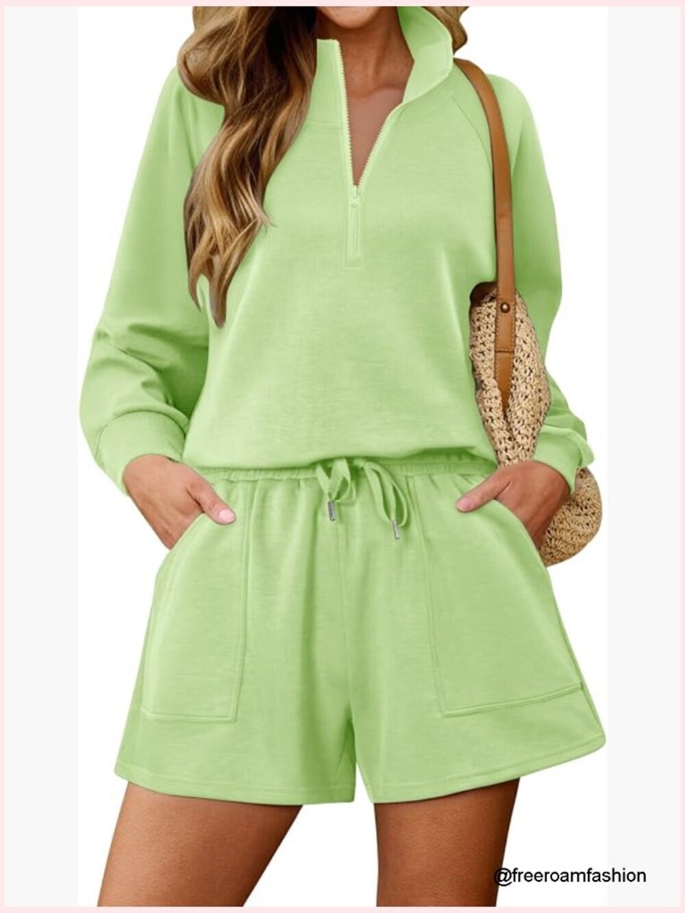 2 Piece Sweatsuit Set Women Casual Lounge Outfits Long Sleeve Top and Shorts